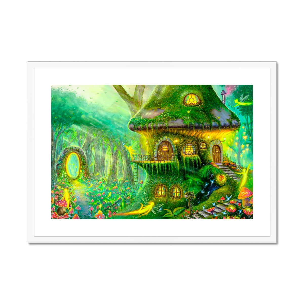 The Enchanted Fairy Cottage Framed & Mounted Print