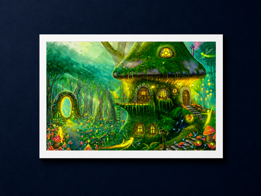The Enchanted Fairy Cottage Art Print