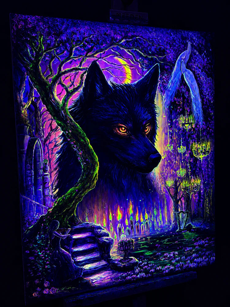 The Romance of Wolves Original Painting