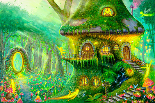 The Enchanted Fairy Cottage Art Print