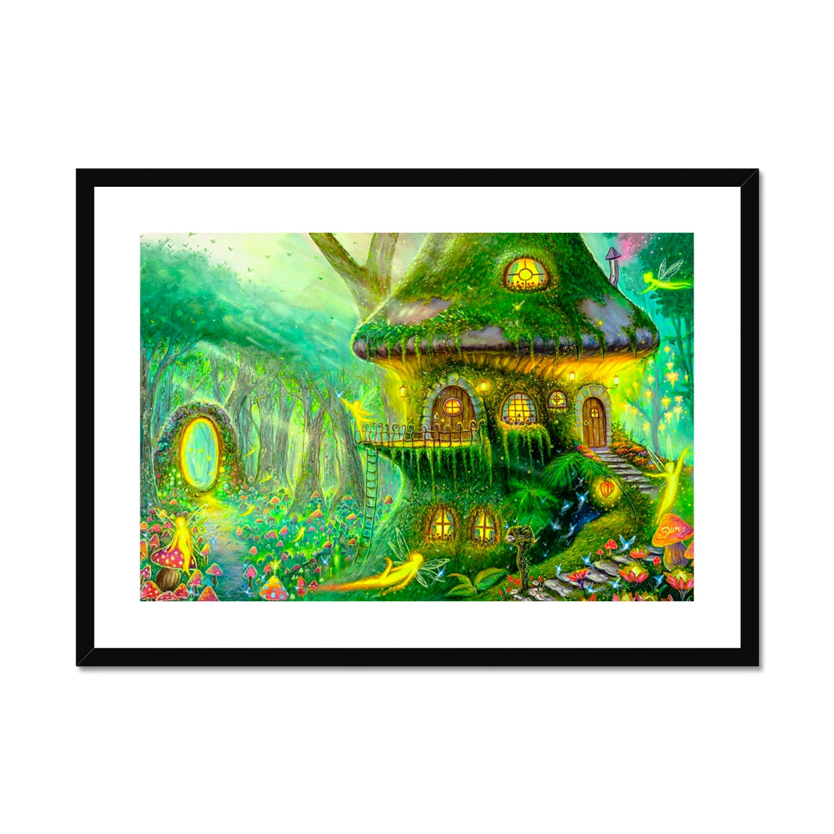 The Enchanted Fairy Cottage Framed & Mounted Print