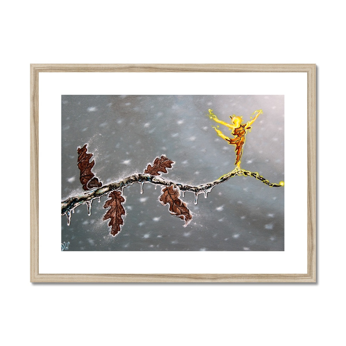 Autumn clinging to Winters Chill Framed & Mounted Print